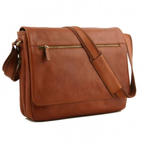 Sac besace ordinateur G. Hénon 5273 choco face Sac besace ordinateur G. Hénon 5273 choco face