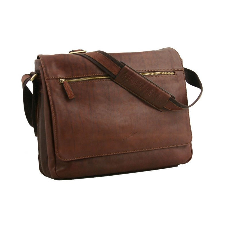 Sac besace ordinateur G. Hénon 5273 choco face