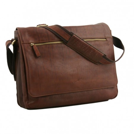 Sac besace ordinateur G. Hénon 5273 choco face