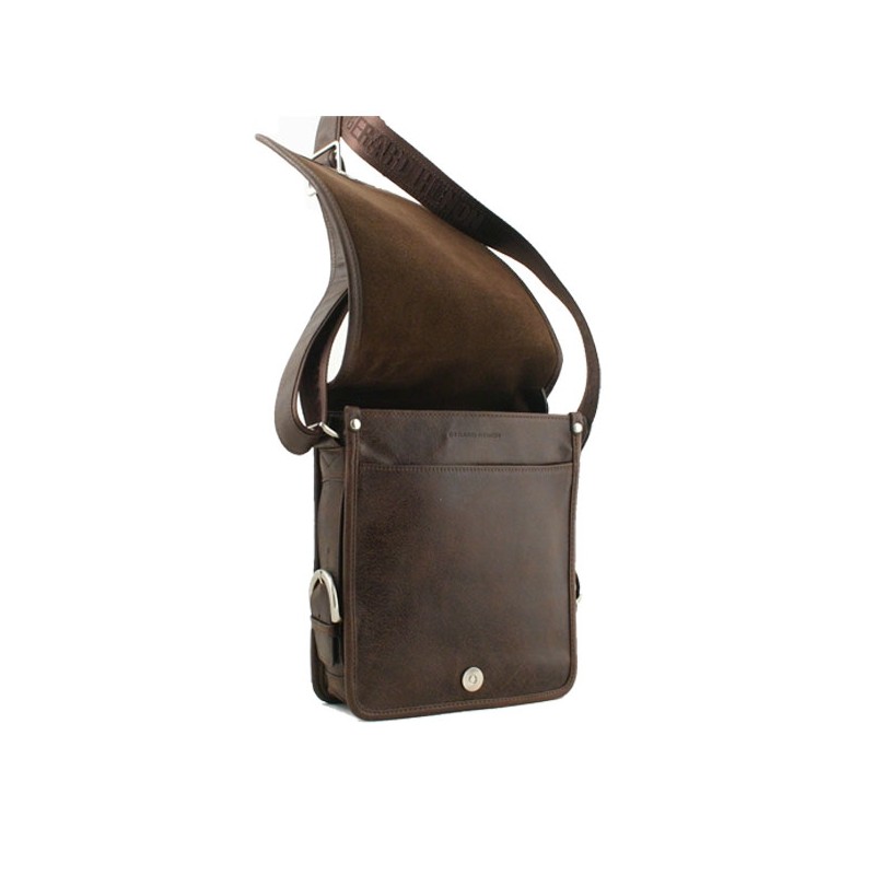 Sac besace rabat long G. Hénon 8151noir