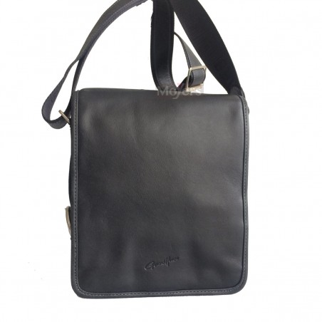 Sac besace rabat long G. Hénon 8151noir