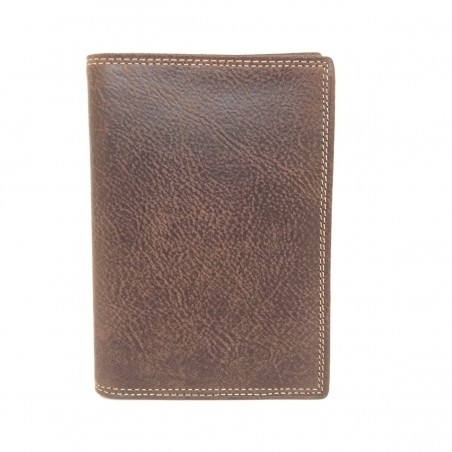 Portefeuille Gérard Henon 3 volets en cuir vieilli Portefeuille Gérard Henon 3 volets en cuir vieilli