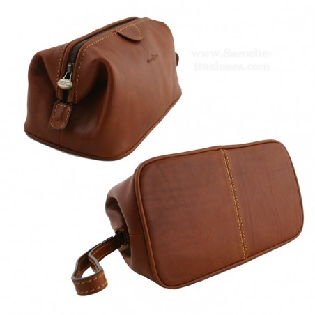G CONTI - Trousse de Toilette en Cuir Mat G CONTI - Trousse de Toilette en Cuir Mat