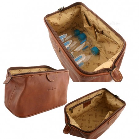 G CONTI - Trousse de Toilette détail ouvert G CONTI - Trousse de Toilette détail ouvert
