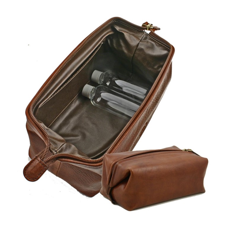 THE BRIDGE - Trousse de Toilette en cuir antiqué