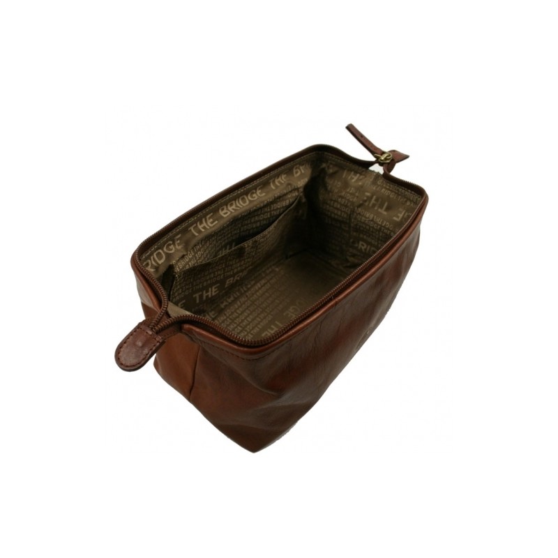 THE BRIDGE - Trousse de Toilette en cuir antiqué