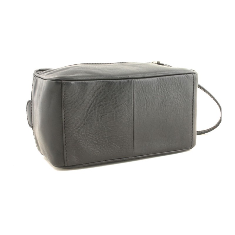 G CONTI  Trousse de Toilette cuir marron foncé cote