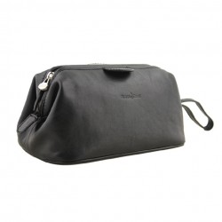 G CONTI - Trousse de Toilette cuir noir