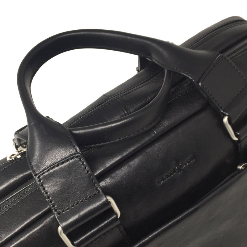 G.CONTI grand porte doc medical cuir noir detail