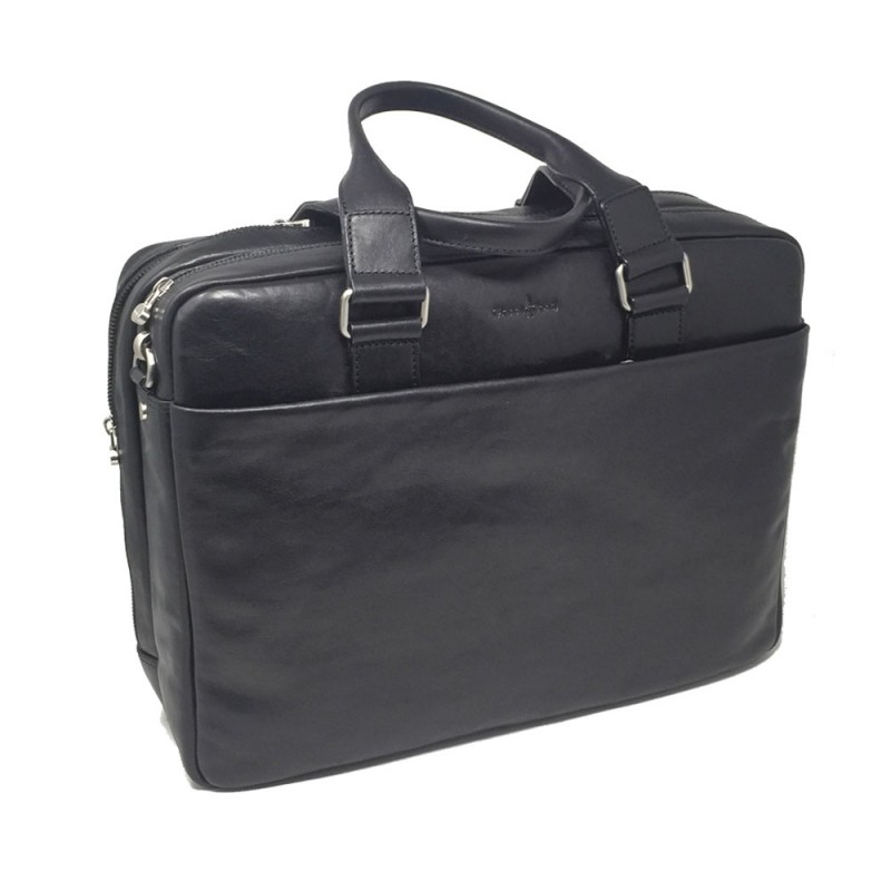 G.CONTI grand porte doc medical cuir noir face