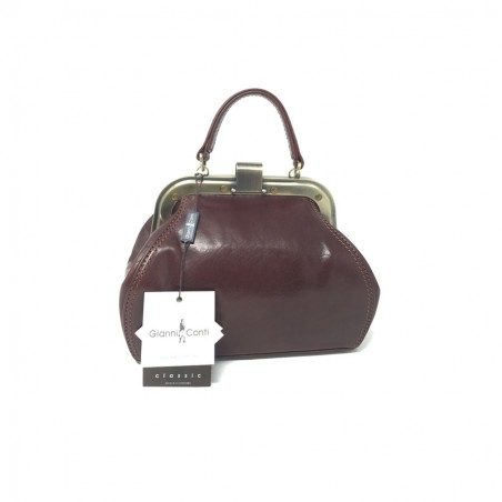 G. CONTI Petit Sac Valisette cuir noir