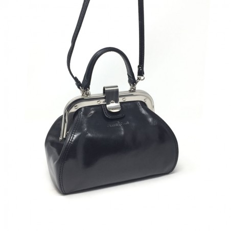 G. CONTI Petit Sac Valisette cuir noir