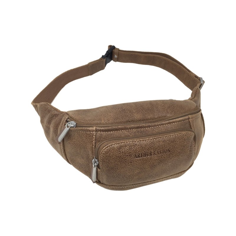 Sac banane Arthur&Aston cuir cognac face