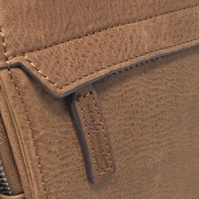 GERARD HENON Sacoche Homme cognac 7102 détail