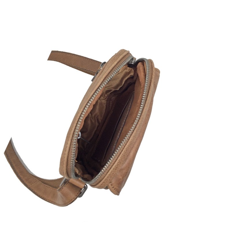 GERARD HENON Sacoche Homme cognac 7102 ouvert