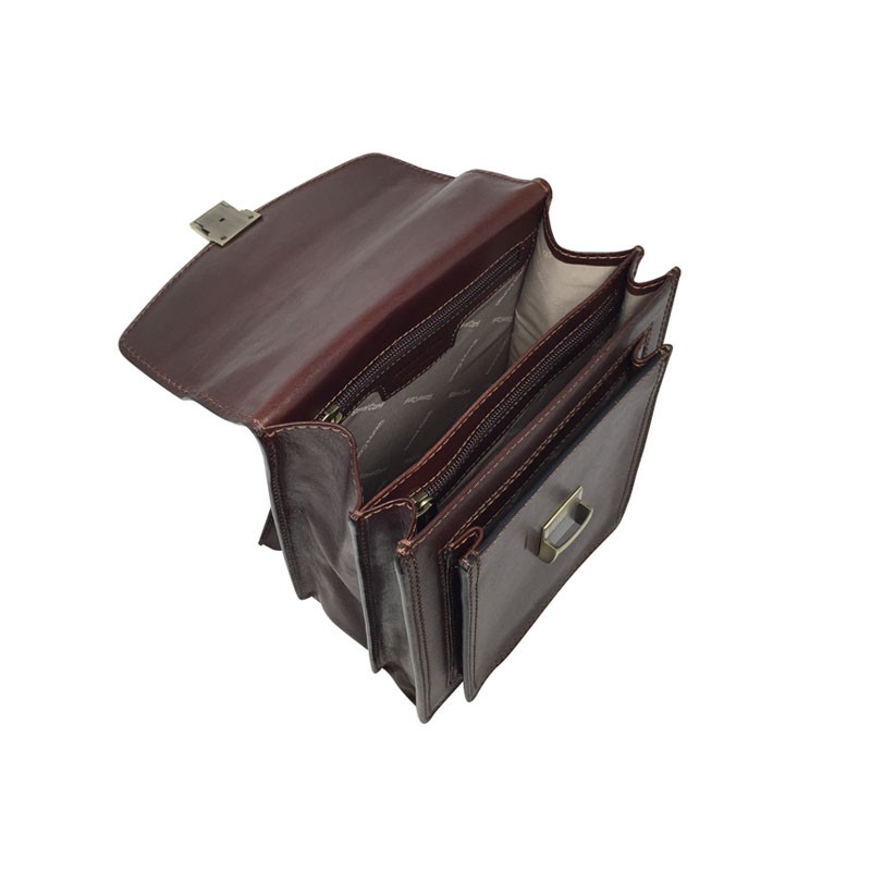 Sac homme classique poignée CONTI 9402316 marron ouvert