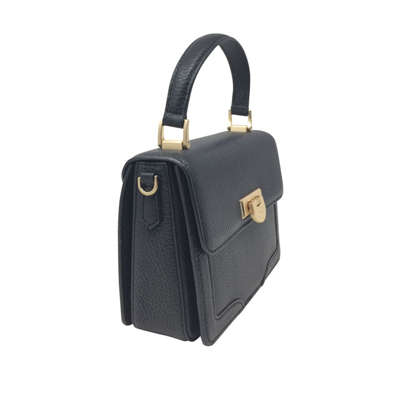 sac pourchet Auteuil noir porté main   coté