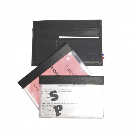 enveloppe cuir papier identité frandi 5248 détail enveloppe cuir papier identité frandi 5248 détail