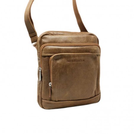 Arthur aston sac homme bandoulière 62-1038 cognac face