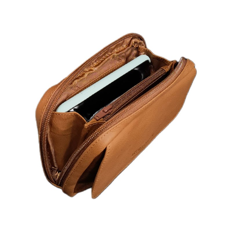 Arthur aston Oscar 1978-602 poche ceinture cuir marron ouvert