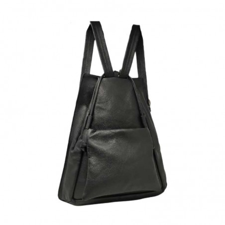 Sac a dos original cuir Sylvain Piot noir