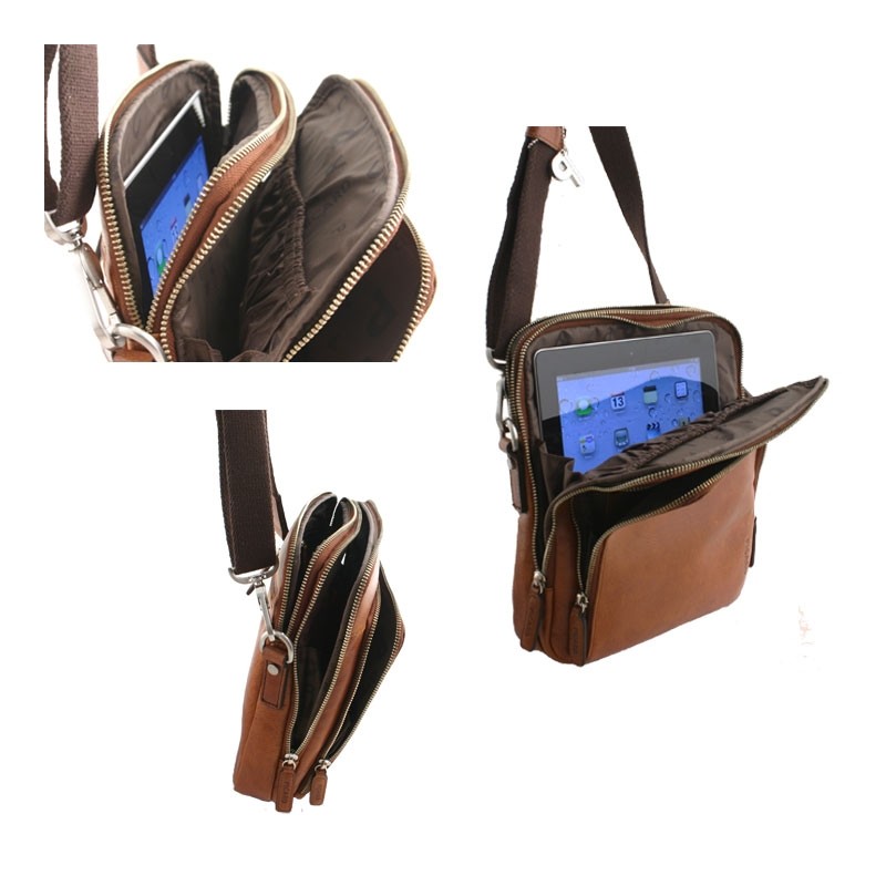 Besace taille Ipad 4968 cognac dos