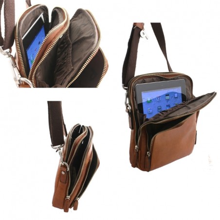 Besace taille Ipad 4968 cognac dos