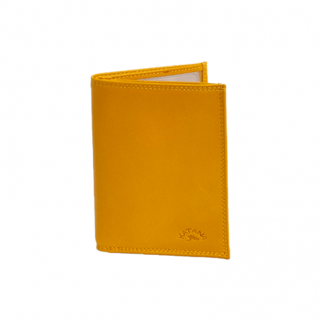 petit portefeuille plat jaune