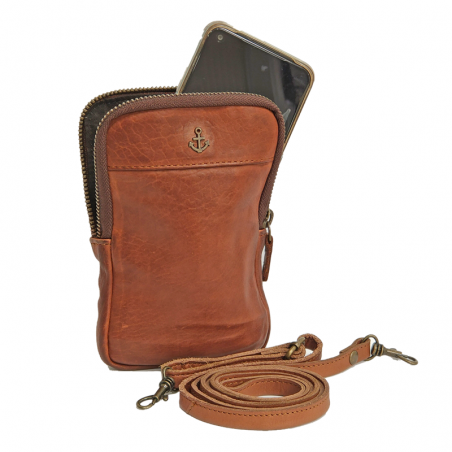 sac telephone cuir marron bandoulière Harbour2nd 1548 sac telephone cuir marron bandoulière Harbour2nd 1548