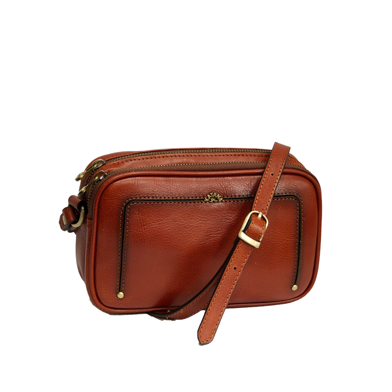 petit camera bag dame mode KATANA 2 zip 66821 marron face